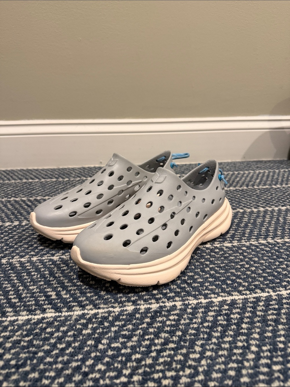 Light Gray Slip-On Perforated Foam Sneakers